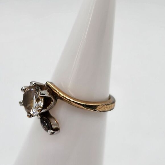 Vintage 10K GERSC Crystal & CZ Ring (6) - Picture 2 of 8